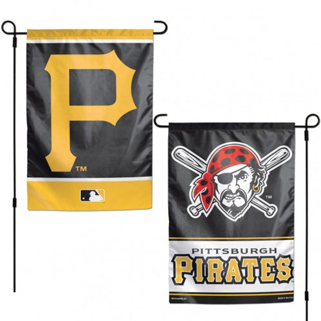 Bandera de los Piratas de Pittsburgh de 12 x 18 pulgadas, estilo jardín, de 2 lados