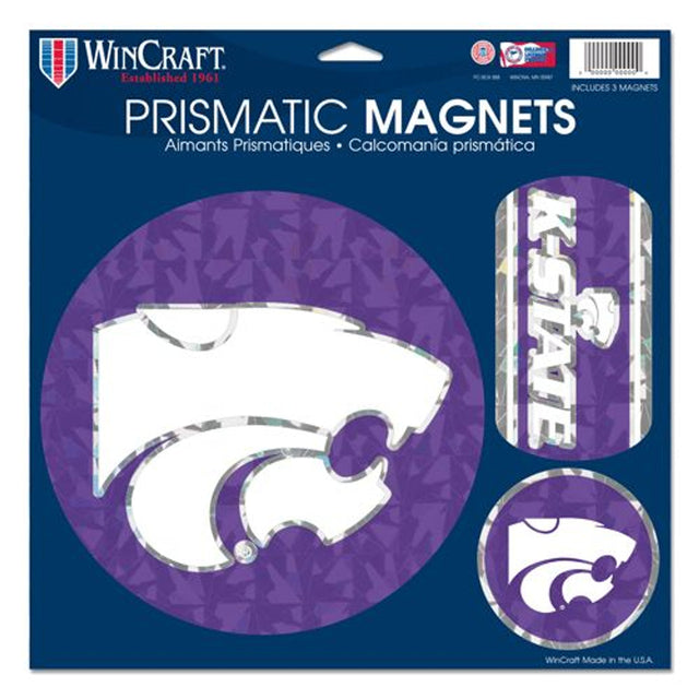 Láminas de imanes prismáticas de 11 x 11 de Kansas State Wildcats