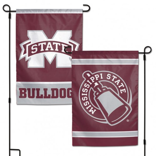 Bandera de los Mississippi State Bulldogs de 12 x 18 pulgadas, estilo jardín, de 2 lados