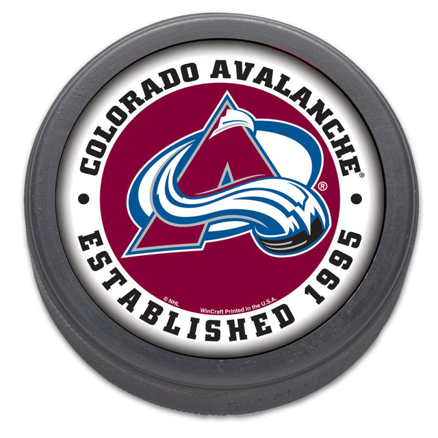 Empaquetado de disco de hockey Colorado Avalanche, diseño original de 1995