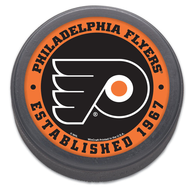 Empaquetado de disco de hockey de los Philadelphia Flyers, diseño original de 1967