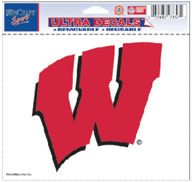 Calcomanía de Wisconsin Badgers de 5 x 6 pulgadas en color ultra