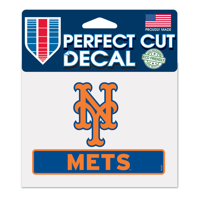 Calcomanía de los New York Mets de 4,5 x 5,75 pulgadas, corte perfecto en color