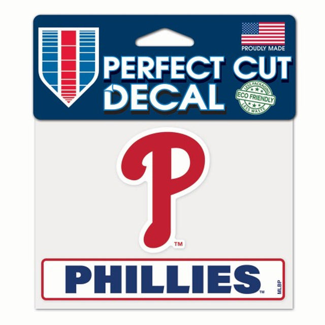 Calcomanía de los Philadelphia Phillies de 4,5 x 5,75 pulgadas, corte perfecto en color