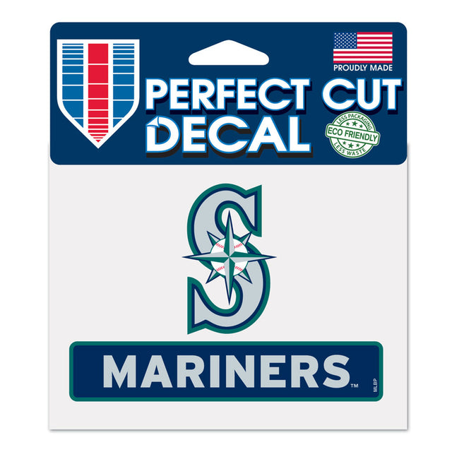 Calcomanía de los Seattle Mariners de 4,5 x 5,75 pulgadas, corte perfecto en color