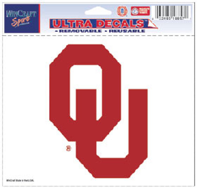 Calcomanía de los Oklahoma Sooners de 5 x 6 pulgadas en color ultra