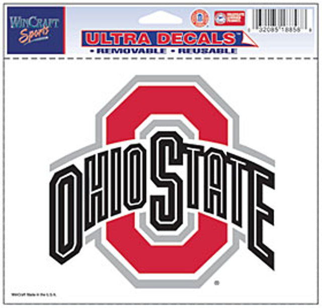 Calcomanía de los Buckeyes del estado de Ohio, 5 x 6, color ultra