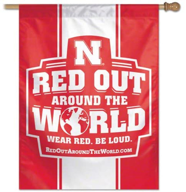 Bandera vertical de los Nebraska Cornhuskers de 27 x 37 pulgadas, color rojo