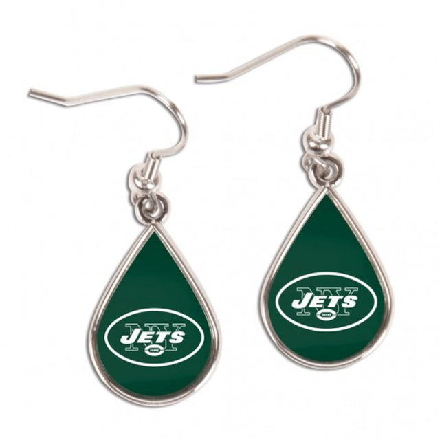 New York Jets Earrings Tear Drop Style