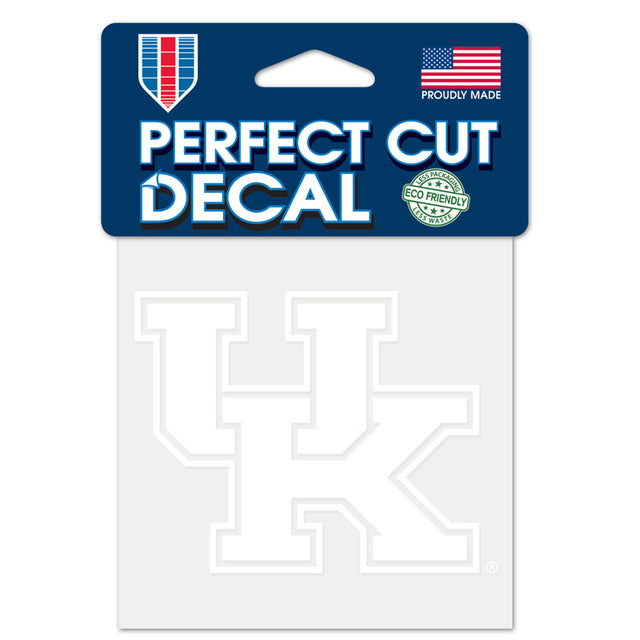 Calcomanía de Kentucky Wildcats 4x4 de corte perfecto en color blanco