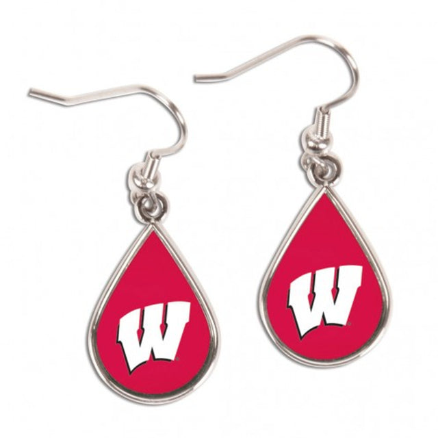 Pendientes de Wisconsin Badgers con forma de lágrima