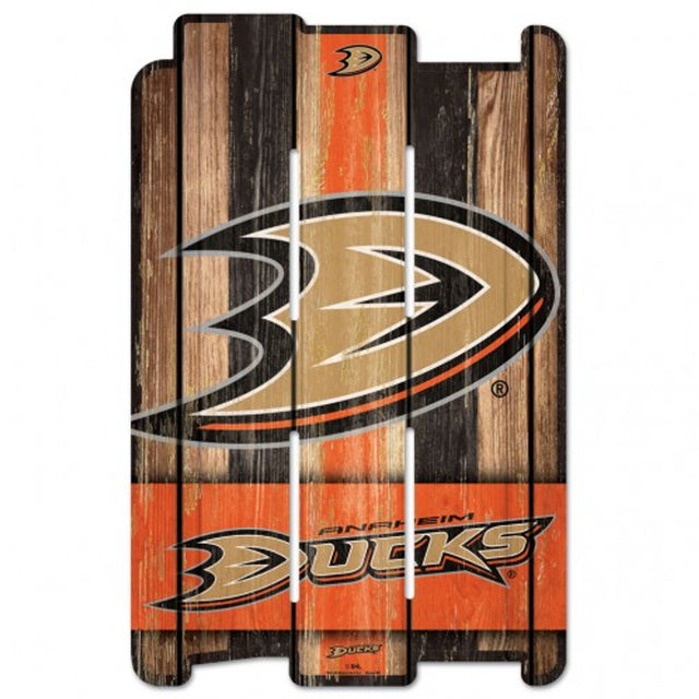 Letrero de los Anaheim Ducks de 11 x 17 cm estilo valla de madera