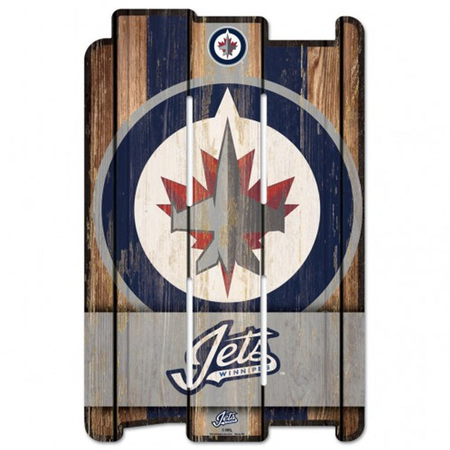 Letrero de los Winnipeg Jets de 11 x 17 cm estilo valla de madera