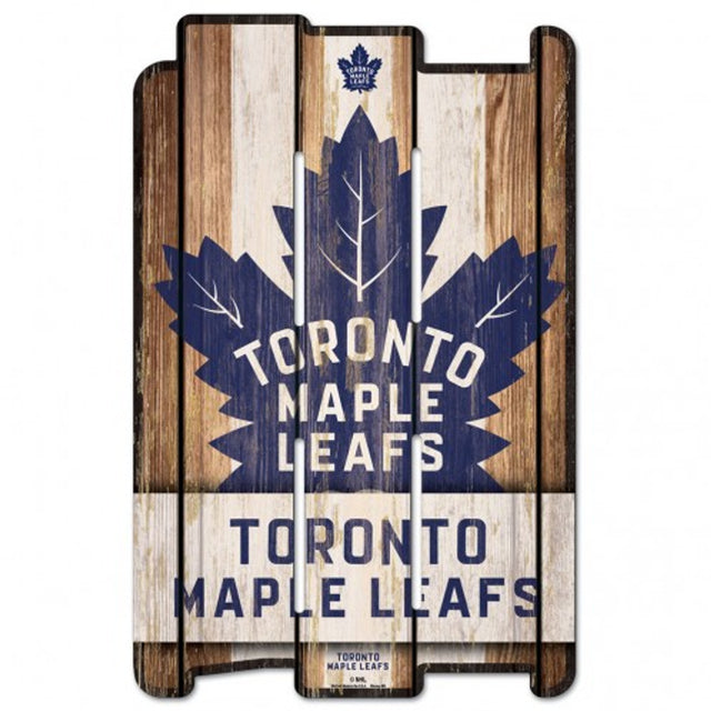 Letrero de madera estilo valla de Toronto Maple Leafs de 11 x 17 pulgadas