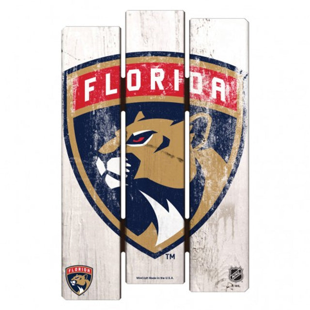 Letrero de los Florida Panthers de 11 x 17 cm estilo valla de madera