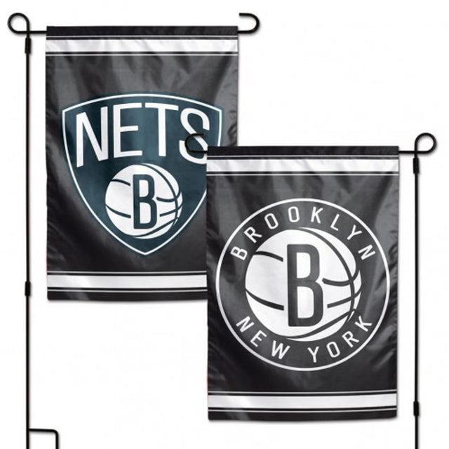 Bandera de los Brooklyn Nets de 12 x 18 pulgadas, estilo jardín, de 2 lados