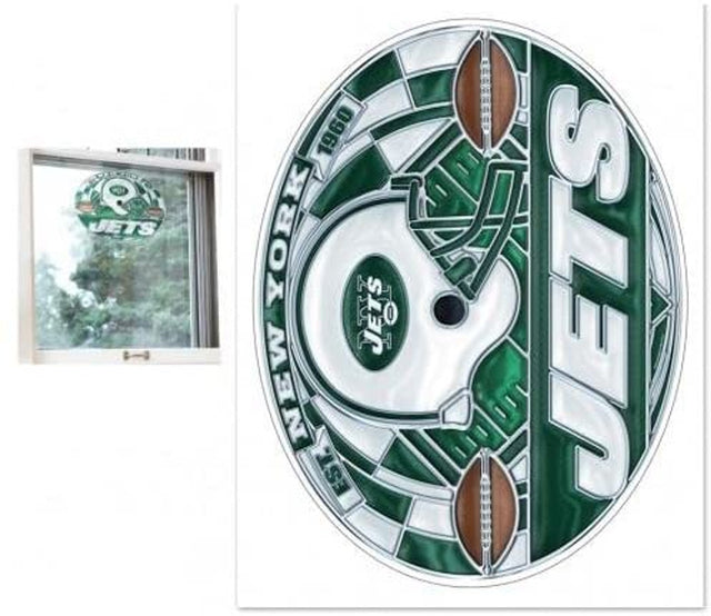 Calcomanía de los New York Jets de 11 x 17 pulgadas, multiusos, estilo vitral