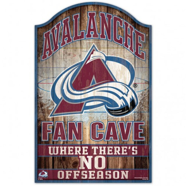 Colorado Avalanche Sign 11x17 Wood Fan Cave Design