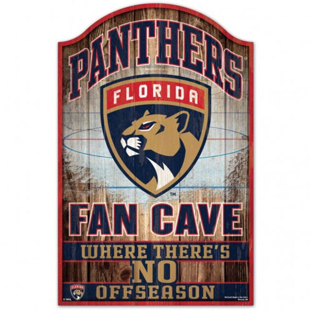 Letrero de madera de 11 x 17 de los Florida Panthers con diseño de cueva para fanáticos