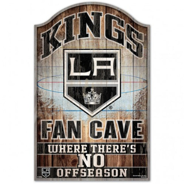 Letrero de madera de 11 x 17 de Los Angeles Kings con diseño de cueva para fanáticos