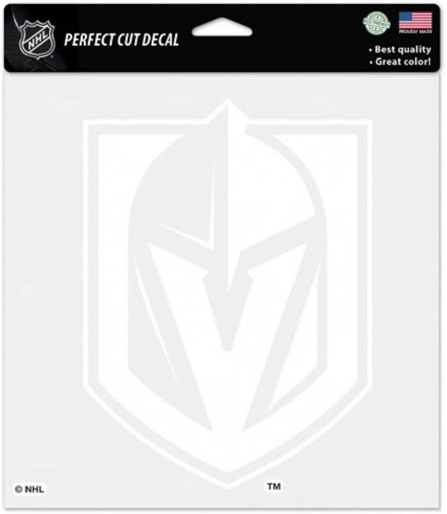 Calcomanía de Vegas Golden Knights, corte perfecto, 4 x 4, color blanco