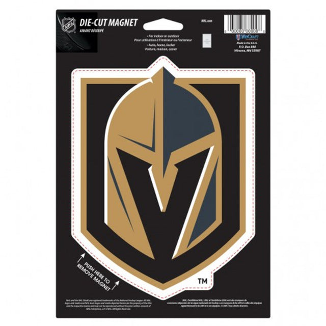 Imán de los Vegas Golden Knights de 6,25 x 9 con diseño de logotipo troquelado