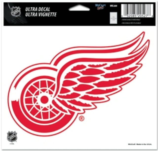 Calcomanía de los Detroit Red Wings de 5 x 6 pulgadas en color ultra