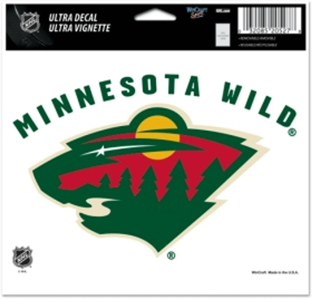 Calcomanía de Minnesota Wild de 5 x 6 pulgadas en color ultra