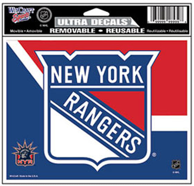 Calcomanía Ultra Color de los New York Rangers de 5 x 6 pulgadas