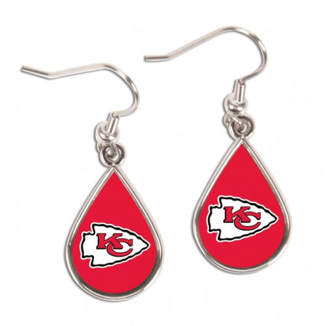 Pendientes de los Kansas City Chiefs con forma de lágrima