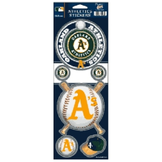 Calcomanía de Oakland Athletics de 4 x 11, troquelada, estilo prismático