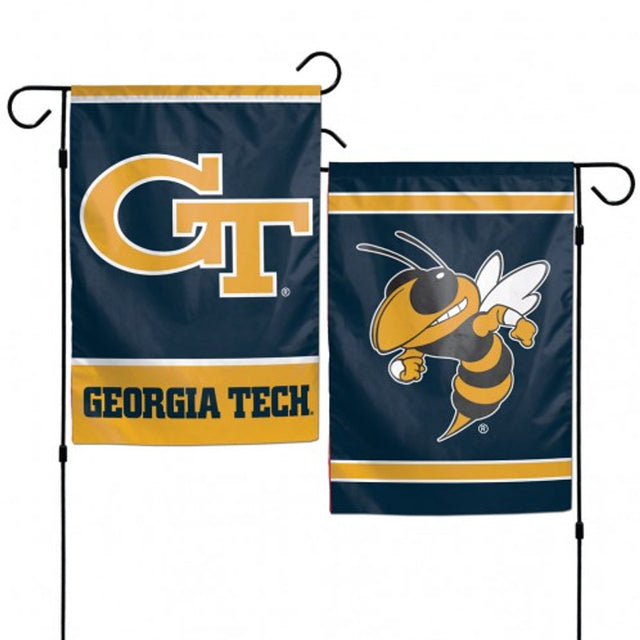 Bandera de los Yellow Jackets de Georgia Tech de 12 x 18 pulgadas, estilo jardín, de 2 lados