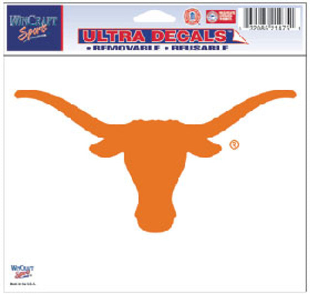 Calcomanía de Texas Longhorns de 5 x 6 pulgadas en color ultra