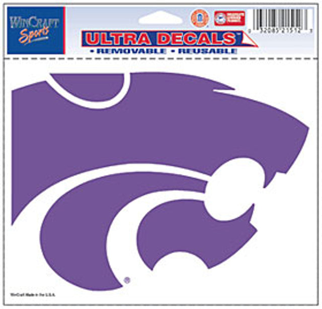 Calcomanía de los Kansas State Wildcats, 5 x 6, color ultra