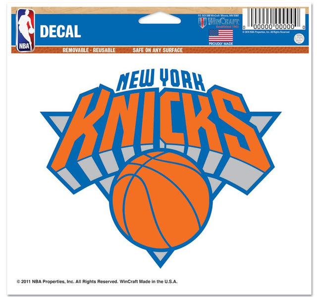 Calcomanía ultra de los New York Knicks de 5 x 6 pulgadas