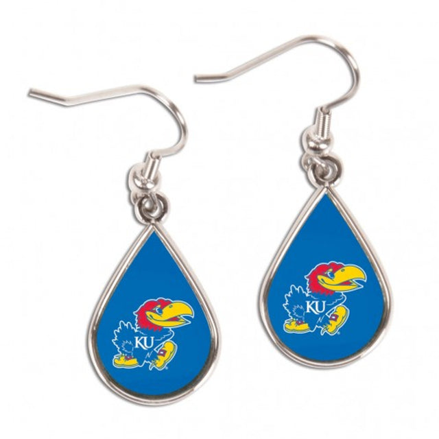 Kansas Jayhawks Earrings Tear Drop Style