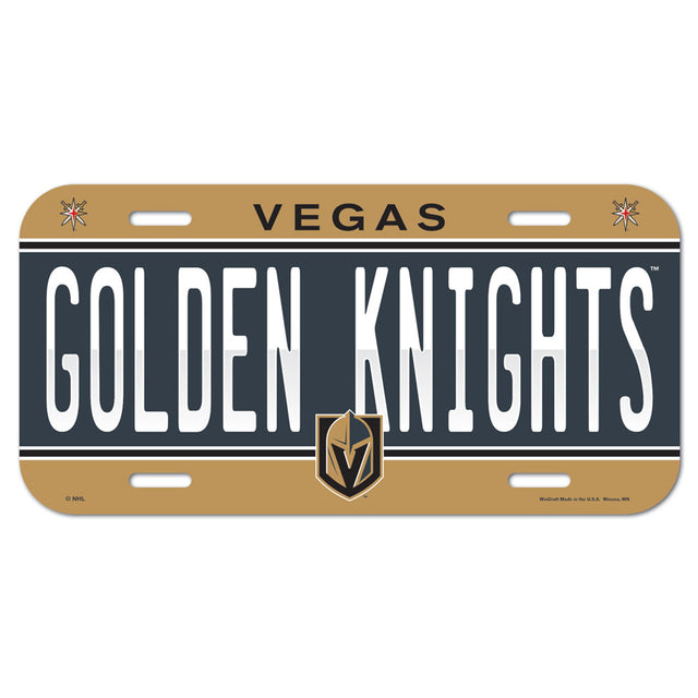 Matrícula de plástico de los Vegas Golden Knights