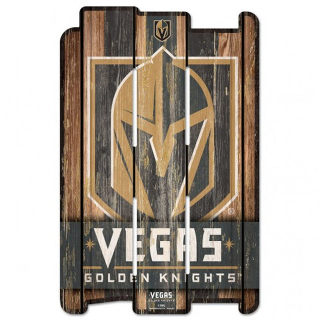 Letrero de madera estilo valla de 11 x 17 de Vegas Golden Knights