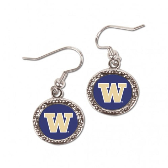 Pendientes de Washington Huskies de estilo redondo