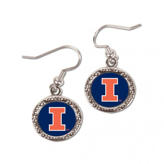 Illinois Fighting Illini Earrings Round Style