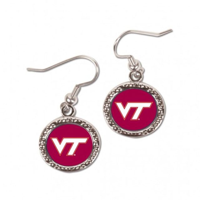 Pendientes de Virginia Tech Hokies de estilo redondo