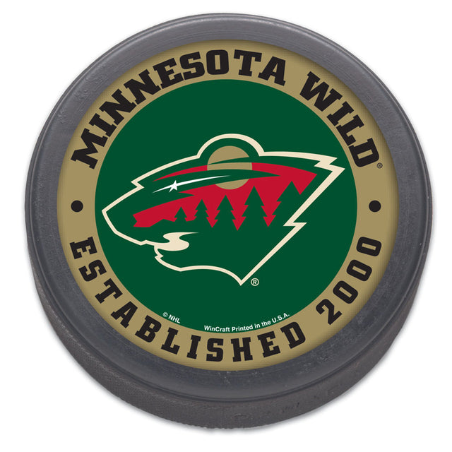 Empaquetado de disco de hockey Minnesota Wild, diseño del año 2000