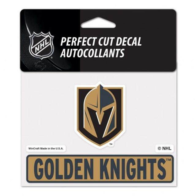 Calcomanía de los Vegas Golden Knights de 4,5 x 5,75 pulgadas, corte perfecto y color