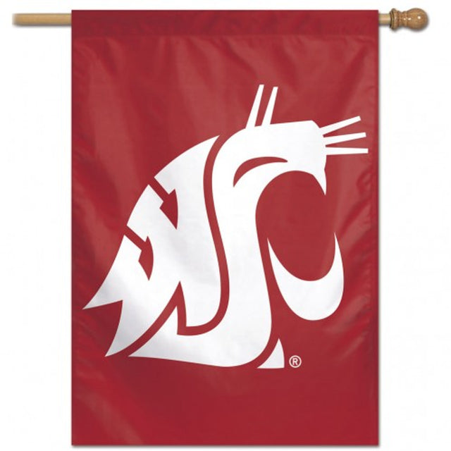 Banner de los Cougars del estado de Washington de 28 x 40 con diseño alternativo vertical