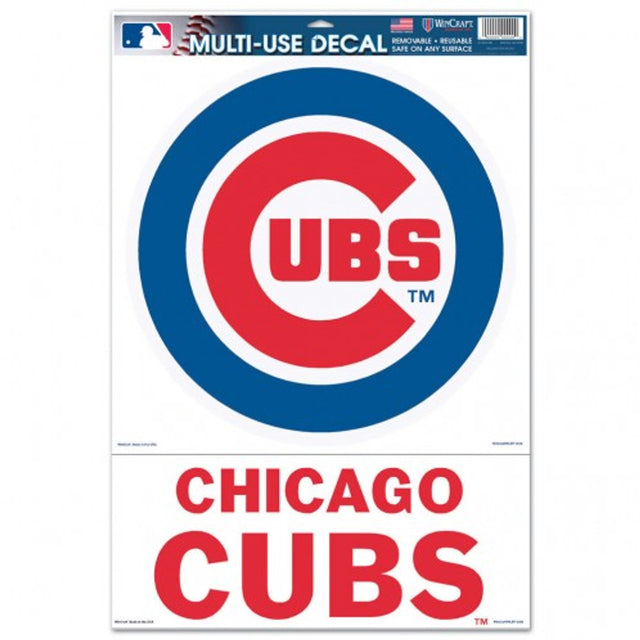 Calcomanía de los Chicago Cubs de 11 x 17 pulgadas, logotipo Ultra de 2 piezas