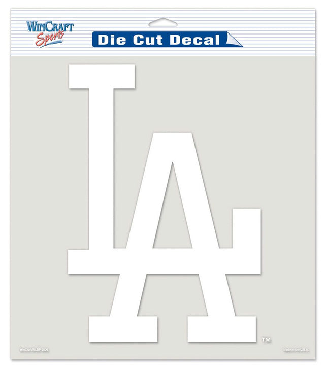 Calcomanía de Los Angeles Dodgers de 8 x 8 pulgadas, corte perfecto, color blanco