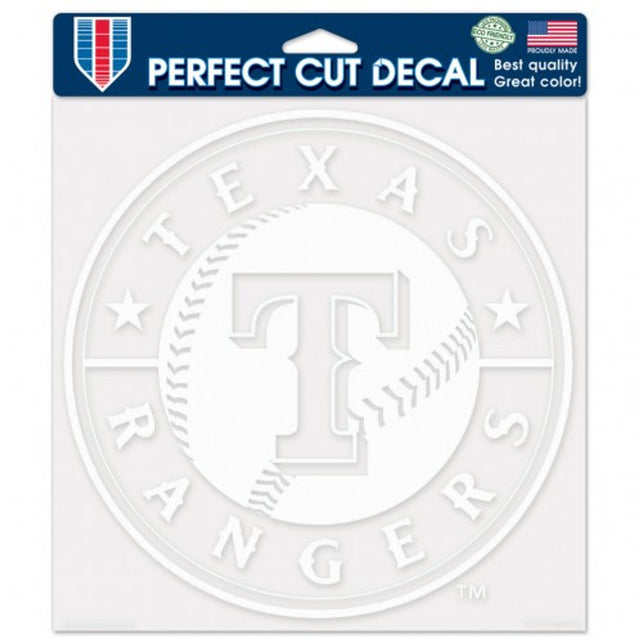 Texas Rangers Decal 8x8 Die Cut White