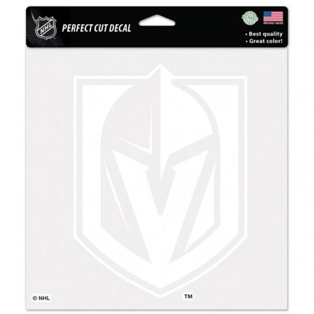 Calcomanía de Vegas Golden Knights de 8 x 8 pulgadas, corte perfecto, color blanco