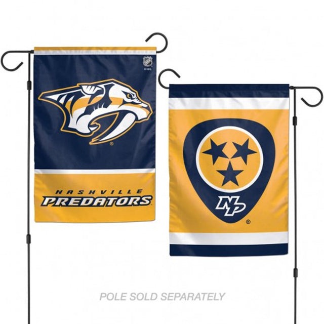 Bandera de los Nashville Predators de 12 x 18 pulgadas, estilo jardín, de 2 lados