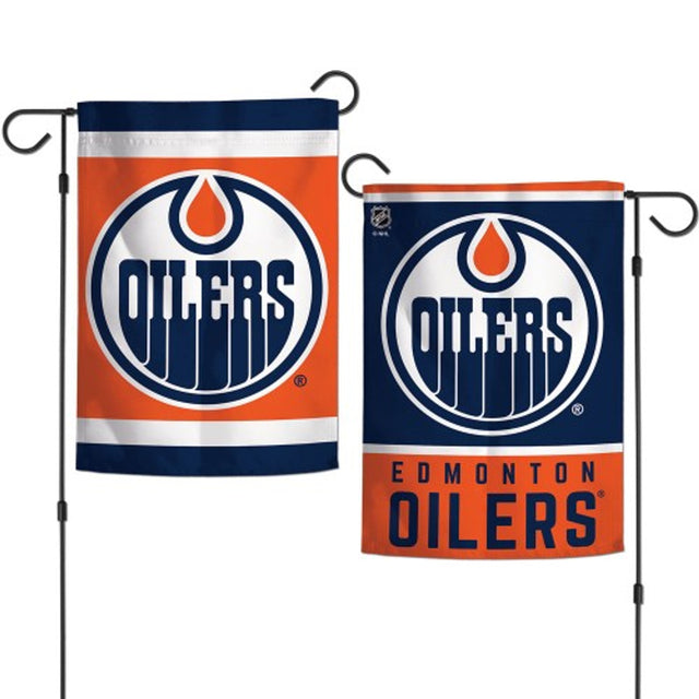 Bandera de los Edmonton Oilers de 12 x 18 pulgadas, estilo jardín, de 2 lados